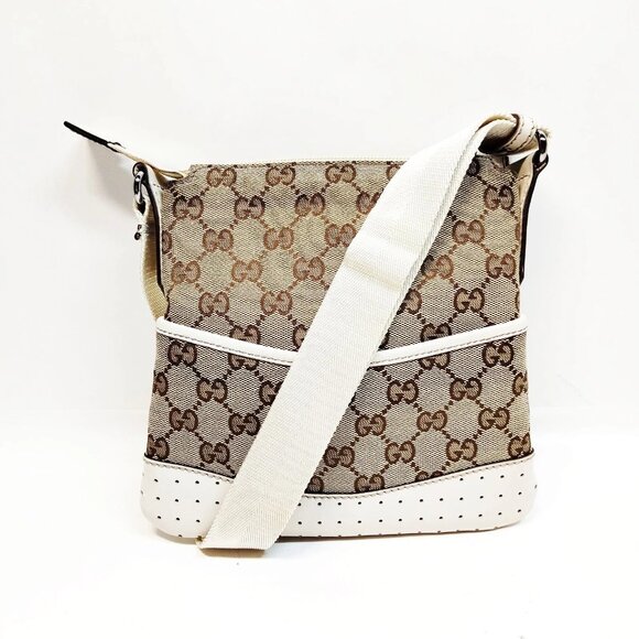 Authentic Gucci Brown Canvas Shoulder Bag mon388-111025 - Picture 1 of 16